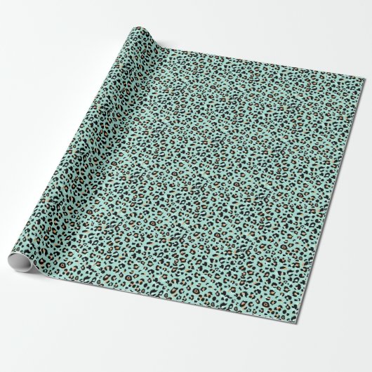 Luipaard print, dierlijk patroon cadeaupapier (Uitgerold)