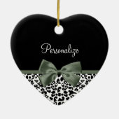 Luipaard Print Dierlijk Patroon Donkergroene Boog Keramisch Ornament (Achterkant)