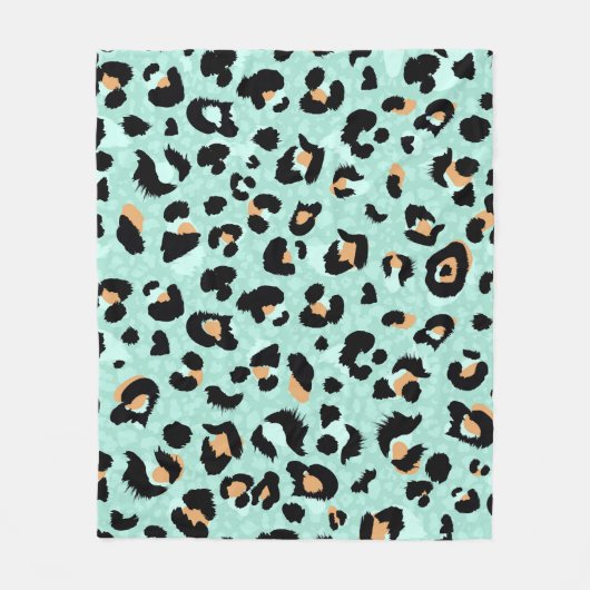 Luipaard print, dierlijk patroon fleece deken (Voorkant)