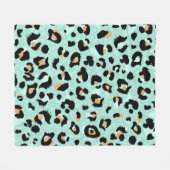 Luipaard print, dierlijk patroon fleece deken (Voorkant (Horizontaal))