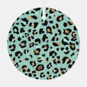 Luipaard print, dierlijk patroon glas ornament (Achterkant)