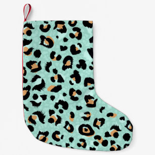 Luipaard print, dierlijk patroon kleine kerstsok