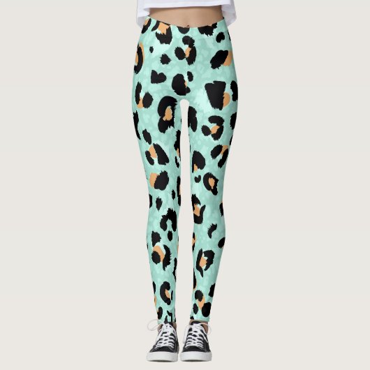 Luipaard print, dierlijk patroon leggings (Voorkant)