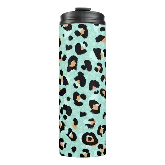 Luipaard print, dierlijk patroon thermosbeker (Voorkant)