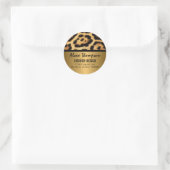 Luipaard Print en gouden look Ronde Sticker (Tas)