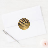 Luipaard Print en gouden look Ronde Sticker (Envelop)