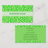 Luipaard Print en Plain Lime Green Visitekaartje (Voorkant / Achterkant)