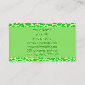 Luipaard Print en Plain Lime Green Visitekaartje (Achterkant)