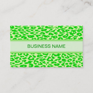 Luipaard Print en Plain Lime Green Visitekaartje