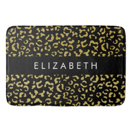 Luipaard Print, Gouden Luipaard, Glitter, Jouw naa Badmat
