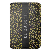 Luipaard Print, Gouden Luipaard, Glitter, Jouw naa Badmat (Voorkant Verticaal)