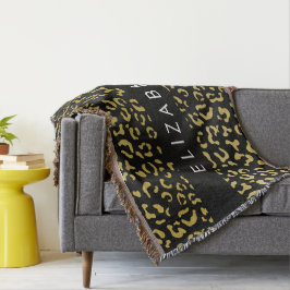 Luipaard Print, Gouden Luipaard, Glitter, Jouw naa Deken