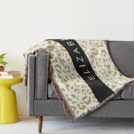 Luipaard Print, Gouden Luipaard, Glitter, Jouw naa Deken