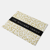 Luipaard Print, Gouden Luipaard, Glitter, Jouw naa Deurmat (Schuin)