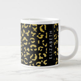 Luipaard Print, Gouden Luipaard, Glitter, Jouw naa Grote Koffiekop