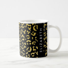 Luipaard Print, Gouden Luipaard, Glitter, Jouw naa Koffiemok