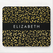 Luipaard Print, Gouden Luipaard, Glitter, Jouw naa Muismat (Voorkant)