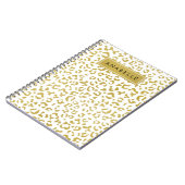Luipaard Print, Gouden Luipaard, Glitter, Jouw naa Notitieboek (Linkerzijde)