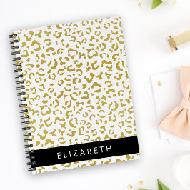 Luipaard Print, Gouden Luipaard, Glitter, Jouw naa Notitieboek