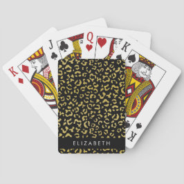 Luipaard Print, Gouden Luipaard, Glitter, Jouw naa Pokerkaarten
