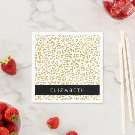 Luipaard Print, Gouden Luipaard, Glitter, Jouw naa Servet