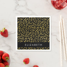 Luipaard Print, Gouden Luipaard, Glitter, Jouw naa Servet