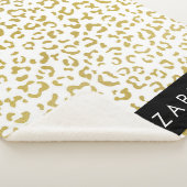 Luipaard Print, Gouden Luipaard, Glitter, Jouw naa Sherpa Deken (3/4)