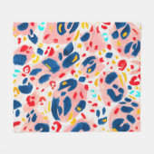 Luipaard print: handgeschilderde waterverf. fleece deken (Voorkant (Horizontaal))