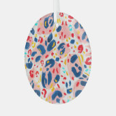 Luipaard print: handgeschilderde waterverf. glas ornament (Voorkant links)