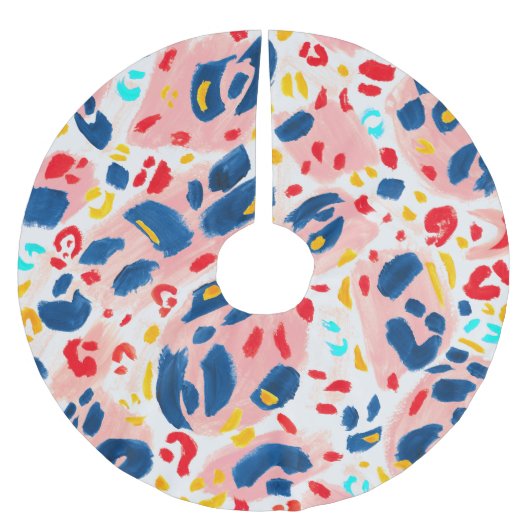 Luipaard print: handgeschilderde waterverf. kerstboom rok (Voorkant)