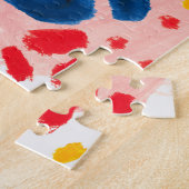 Luipaard print: handgeschilderde waterverf. legpuzzel (Zijkant)