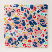 Luipaard print: handgeschilderde waterverf. legpuzzel (Horizontaal)
