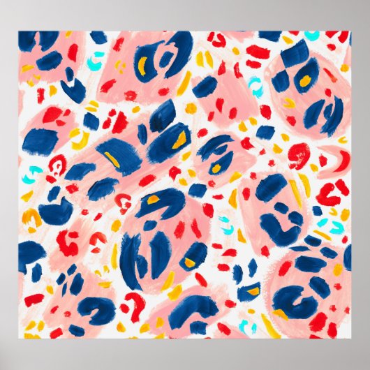Luipaard print: handgeschilderde waterverf. poster (Voorkant)