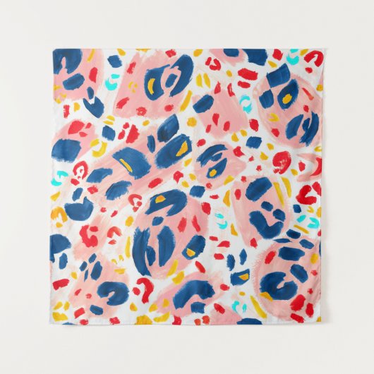 Luipaard print: handgeschilderde waterverf. wandkleed (Voorkant)