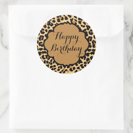 Luipaard Print Happy Birthday Stickers (Tas)