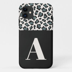 Luipaard print initiaal typografie vet modern chic Case-Mate iPhone case