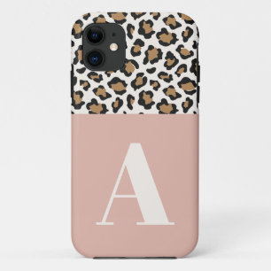 Luipaard print initiaal typografie vet modern chic Case-Mate iPhone case