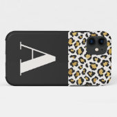 Luipaard print initiaal typografie vet modern goud Case-Mate iPhone case (Achterkant (horizontaal))
