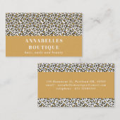 Luipaard print initiaal typografie vet modern goud visitekaartje (Voorkant / Achterkant)