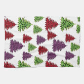 Luipaard print kleurrijke kerstbomen theedoek (Horizontaal)