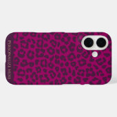 Luipaard print-magenta- Case-Mate iPhone case (Achterkant (horizontaal))