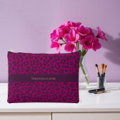 Luipaard print-magenta- etui