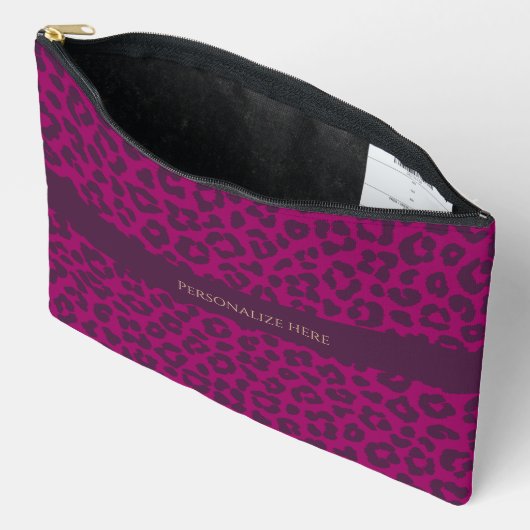 Luipaard print-magenta- etui (Open)