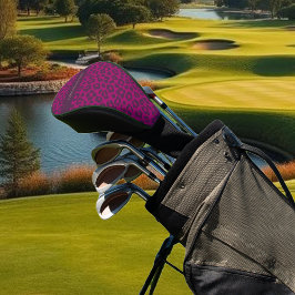 Luipaard print-magenta- golfheadcover