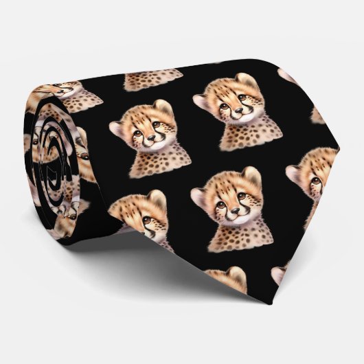 Luipaard Print Modern Kawaii Schattige Cheetah Bab Stropdas (Opgerold)