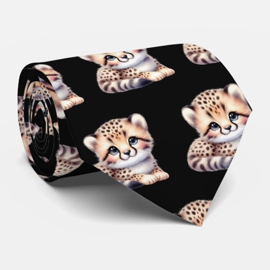 Luipaard Print Modern Kawaii Schattige Cheetah Bab Stropdas (Opgerold)