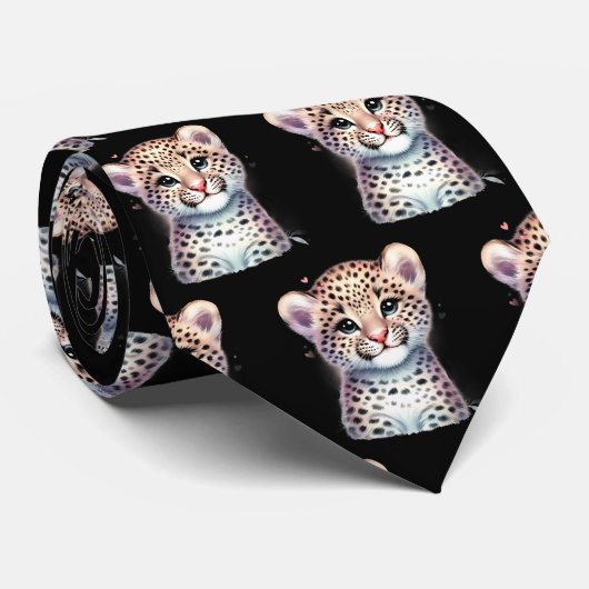Luipaard Print Modern Kawaii Schattige Cheetah Bab Stropdas (Opgerold)
