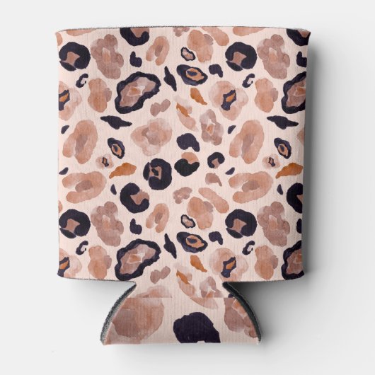 Luipaard print, naadloze, beige achtergrond. blikjeskoeler (Voorkant)