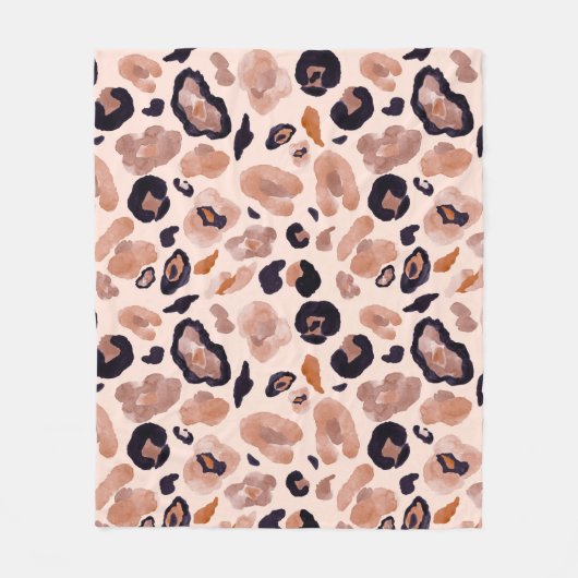 Luipaard print, naadloze, beige achtergrond. fleece deken (Voorkant)