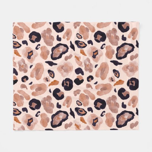 Luipaard print, naadloze, beige achtergrond. fleece deken (Voorkant (Horizontaal))